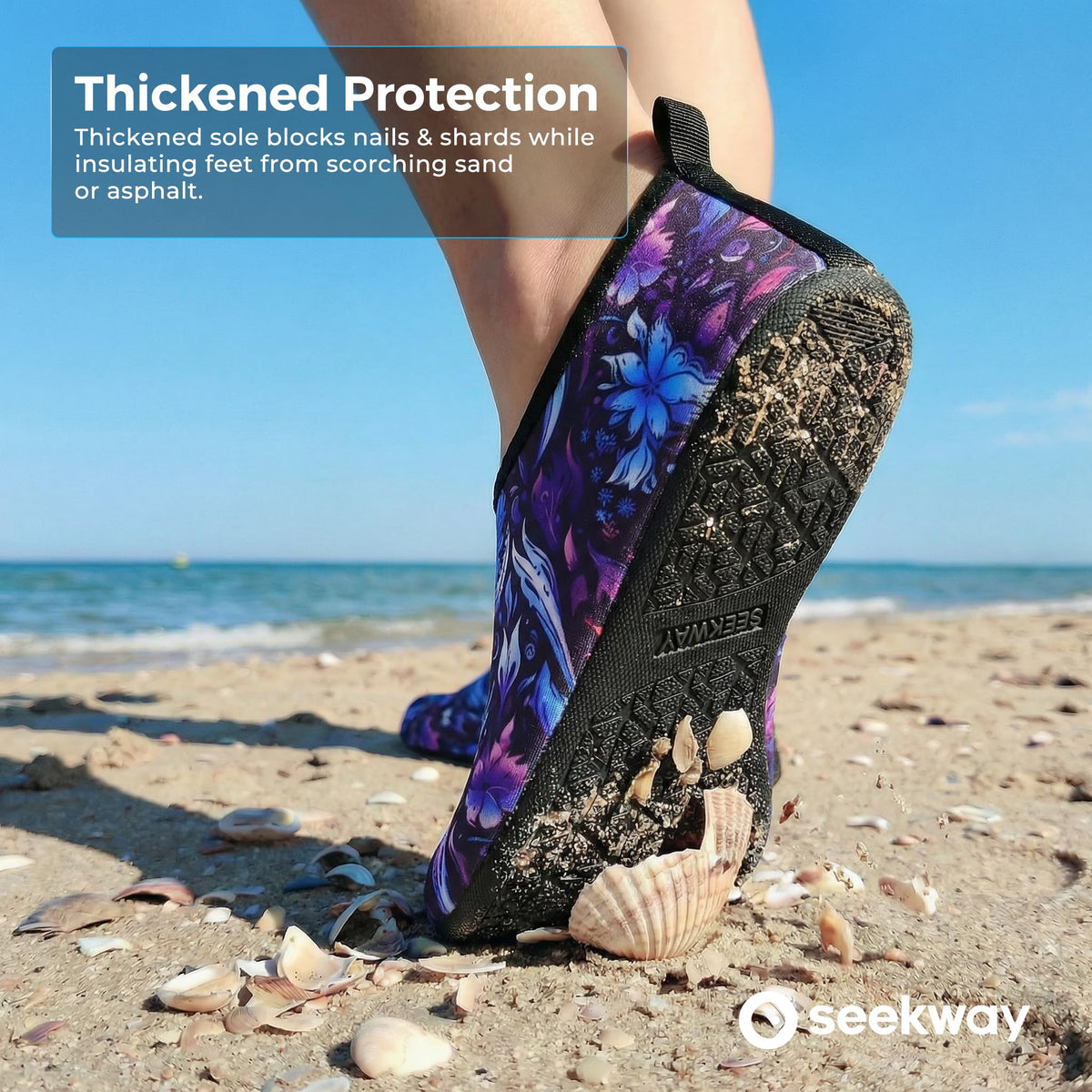 SEEKWAY Water Shoes Barefoot Aqua Socks Quick-Dry Non Slip Shoes for Beach Swim Pool River Boating Surf Women Men Bird SK002(U)