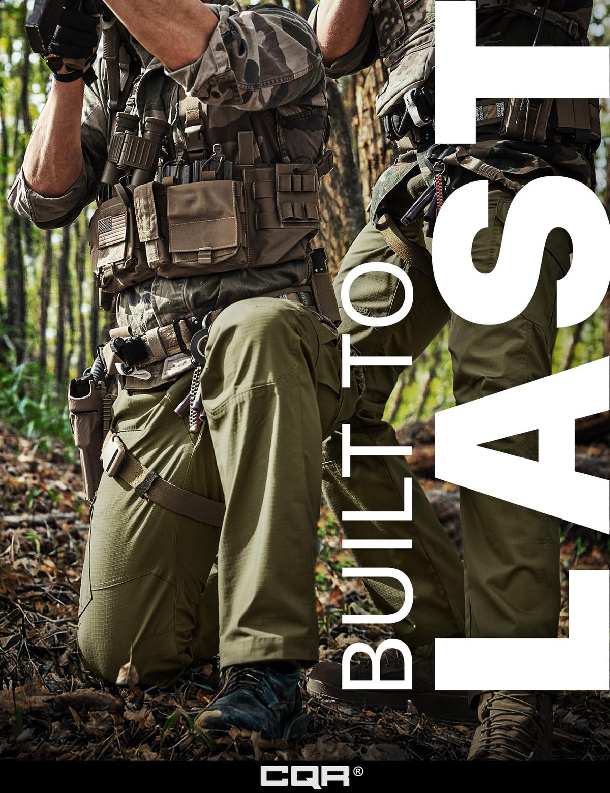 CQR Men's Tactical Pants, Water Resistant Ripstop Cargo Pants, Lightweight EDC Work Hiking Pants, Outdoor Apparel, Raider Soil Green, 36W x 34L