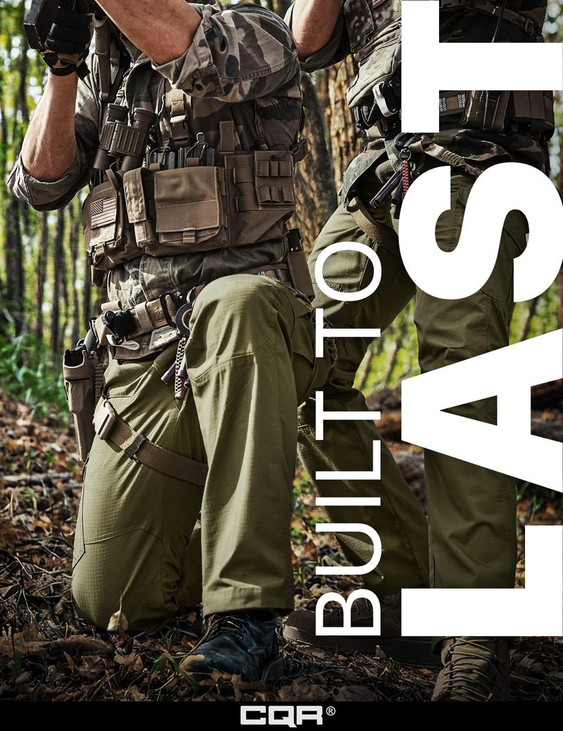 CQR Men's Tactical Pants, Water Resistant Ripstop Cargo Pants, Lightweight EDC Work Hiking Pants, Outdoor Apparel, Raider Soil Green, 30W x 30L