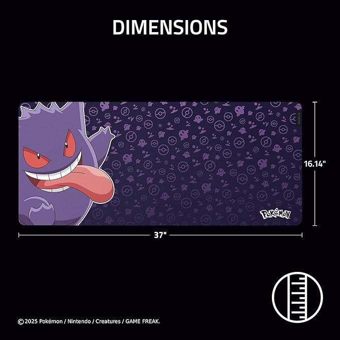 Razer Gigantus V2 XXL Gaming Mouse Pad: Textured Micro-Weave Cloth Surface - Thick, High-Density Rubber Foam - Anti-Slip Base - Pokemon Gengar Edition