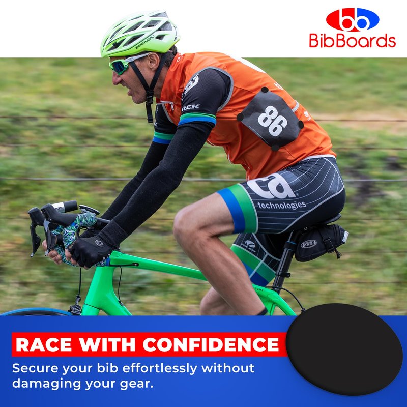 bibSNAPS Race Bib Clips - Safety Lock Fasteners - Secures Running, Marathon, Cycling and Event Number, Non Magnetic, Easy to Use, Soft & Reusable - Replacement for Pins & Magnets - Solid Black (4pcs)