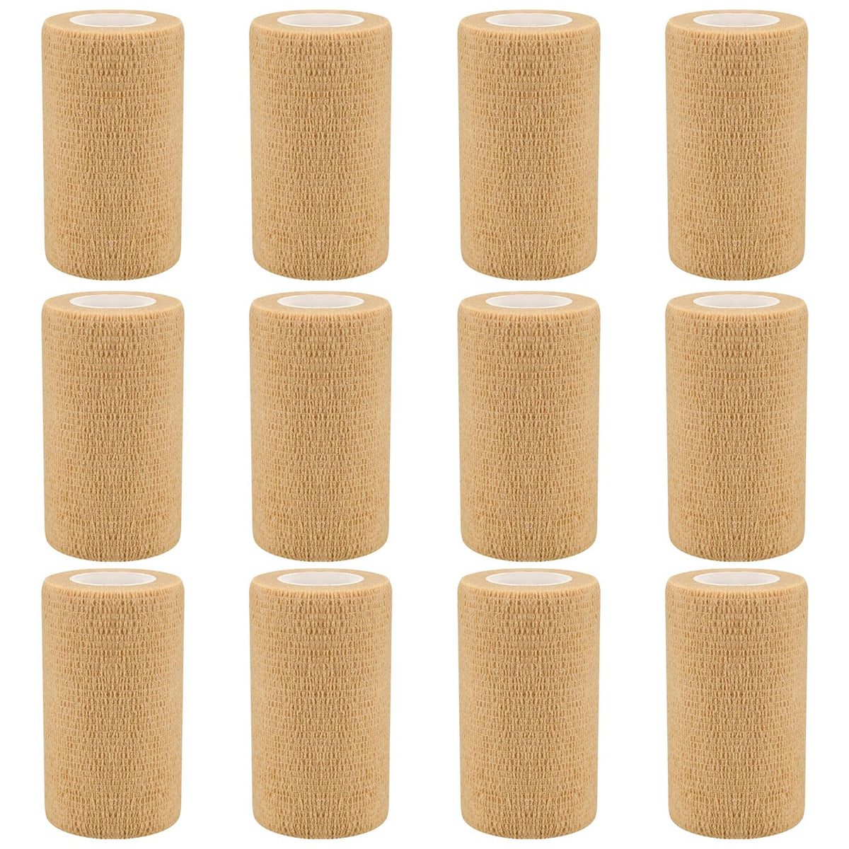 4" Self Adhesive Bandage Wraps, 12pcs Vet Wraps, Skin Color, 5 Yard Self Adherent Wraps for Sports, Wrist, Ankle and Swelling