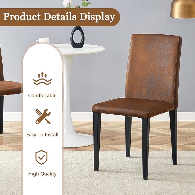 Glass Dining Table Set for 4, 63” Kitchen Table Set for 4, Modern Dining Room Table Set with Upholstered Chairs, Tempered Glass Tabletop with Y Shape Base
