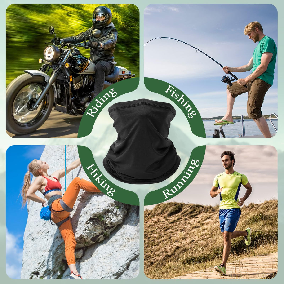 6 Pack Neck Gaiter for Men Women Gator Summer UV Dust Mask Cooling Neck Gaiters Face Cover for Sun Protection Scarf Bandana