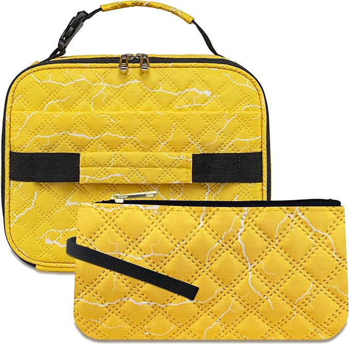 Yellow Lightning Lunch Box for Teenager Boys with Reusable Snack Bag Cute Lunch Bag for Middle High School Lonchera para chicas adolescentes