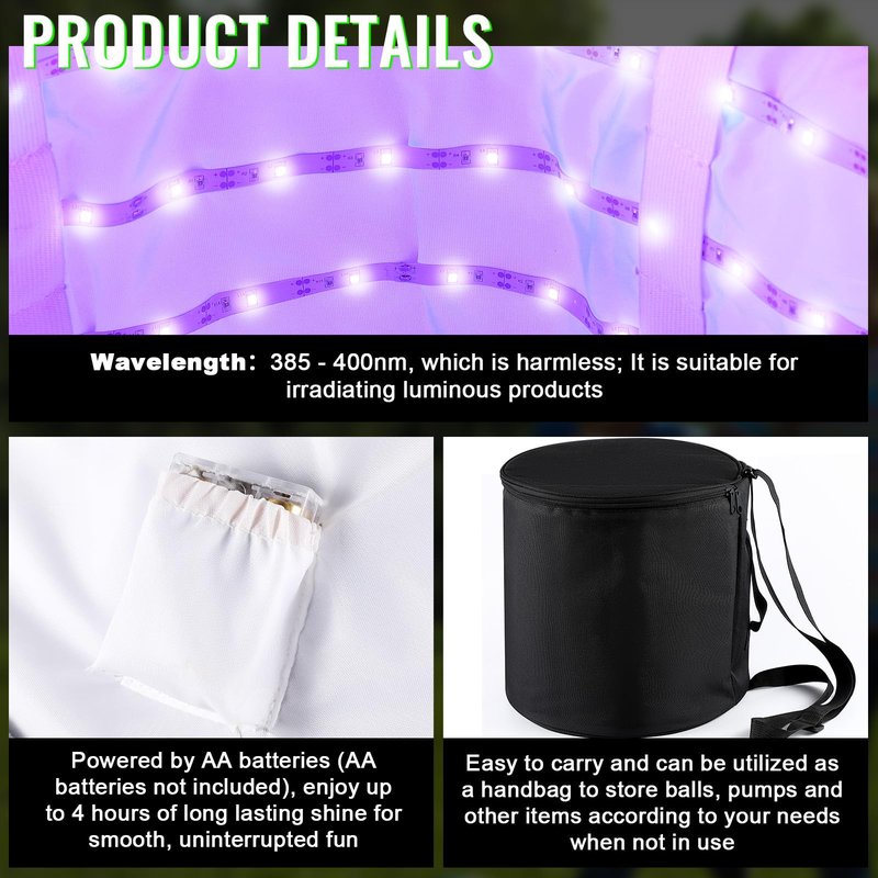 Hiboom 6 Pcs Glow in the Dark Baseball Base Set, 12 inch Quick Glow Charger Bag, Home Plate, Pitcher's Rubber for Kickball Softball Dodgeball in the Dark Game, for Playground Camping Yard Beach