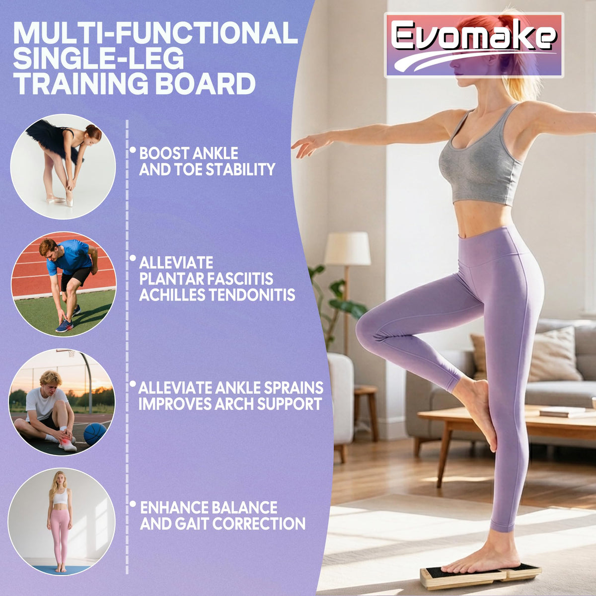 Ankle Balance Board, Ankle Strengthener, Foot Arch Stretcher AKS26H
