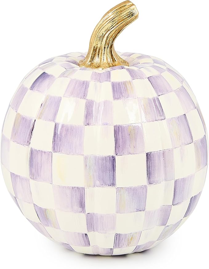 MACKENZIE-CHILDS Violet Check Small Pumpkin