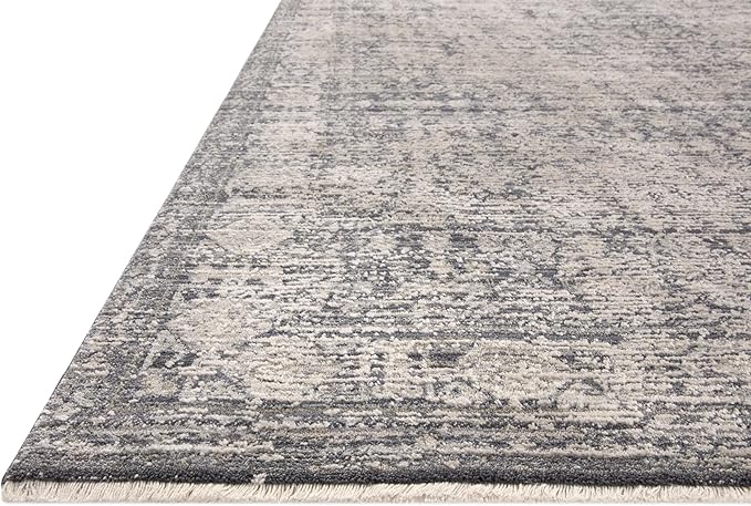 Loloi Amber Lewis Alie Collection ALE-03 Charcoal/Dove 7'-10'' x 7'-10'', .13'' Pile Height, Round Area Rug