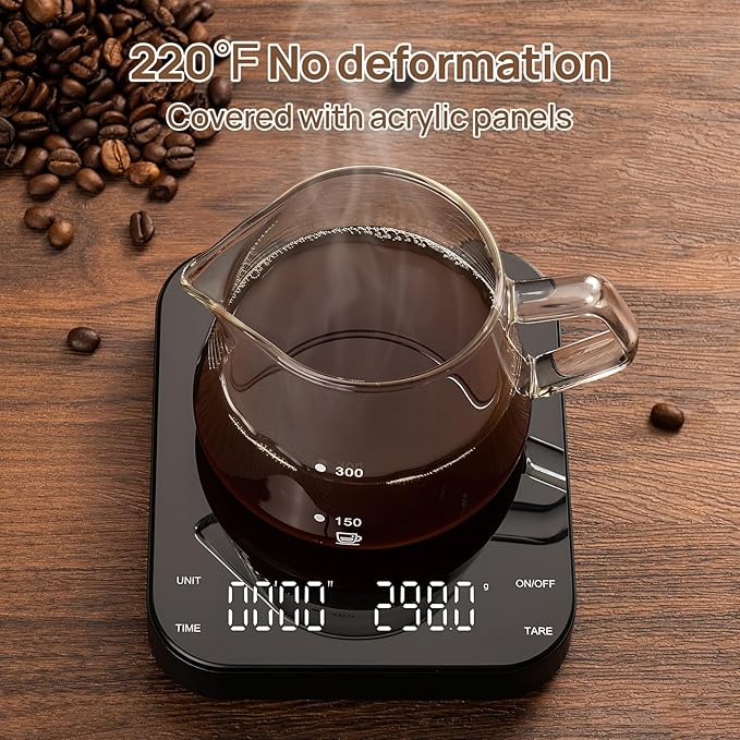 Meilen Mini Espresso Coffee Scale with Timer 0.1g Precise 3kg 6.6lb