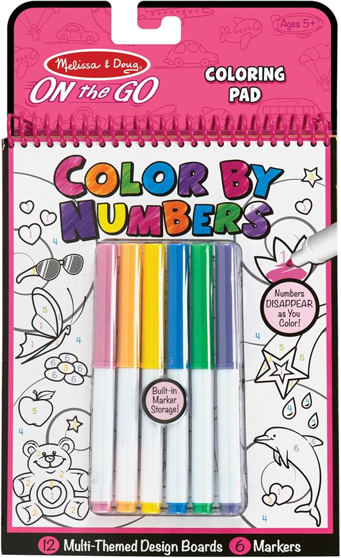 Melissa & Doug On The Go Color by Numbers Kids' Design Board - Unicorns, Ballet, Kittens, and More