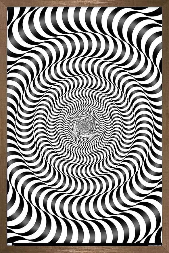 Trends International Zebra Stripe Optical Illusion Wall Poster, 14.725" x 22.375", Bronze Framed Version