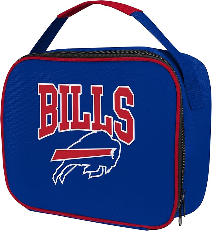 FOCO NFL Unisex-Adult Officially Licensed Wordmark Team Color Big Logo Football Zip Closure 7L Lunch Bag - Buffalo Bills