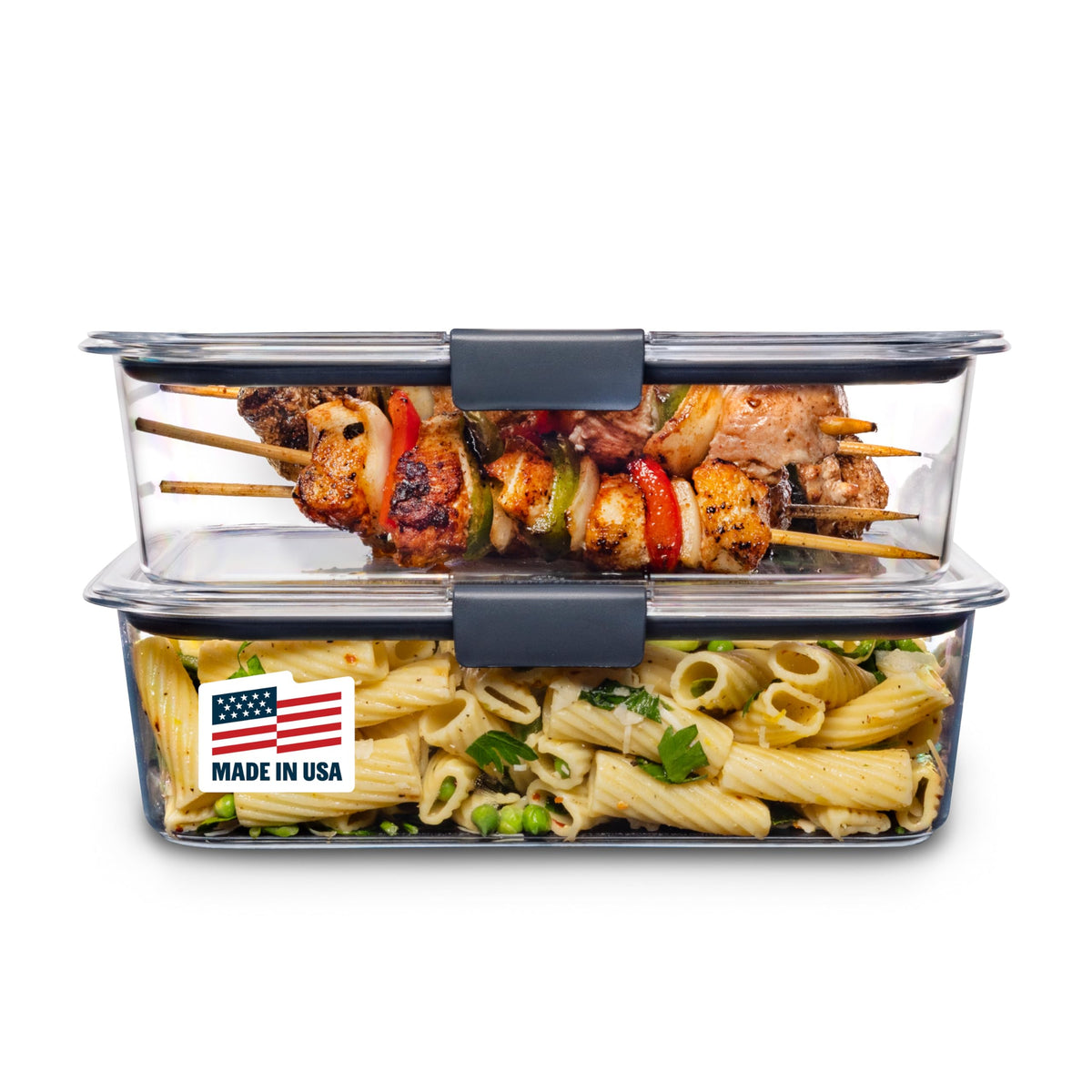 Rubbermaid Brilliance BPA Free Airtight Food Storage Containers with Lids, Set of 4 (4.7 Cup) Ideal for Lunch, Meal Prep, and Leftovers