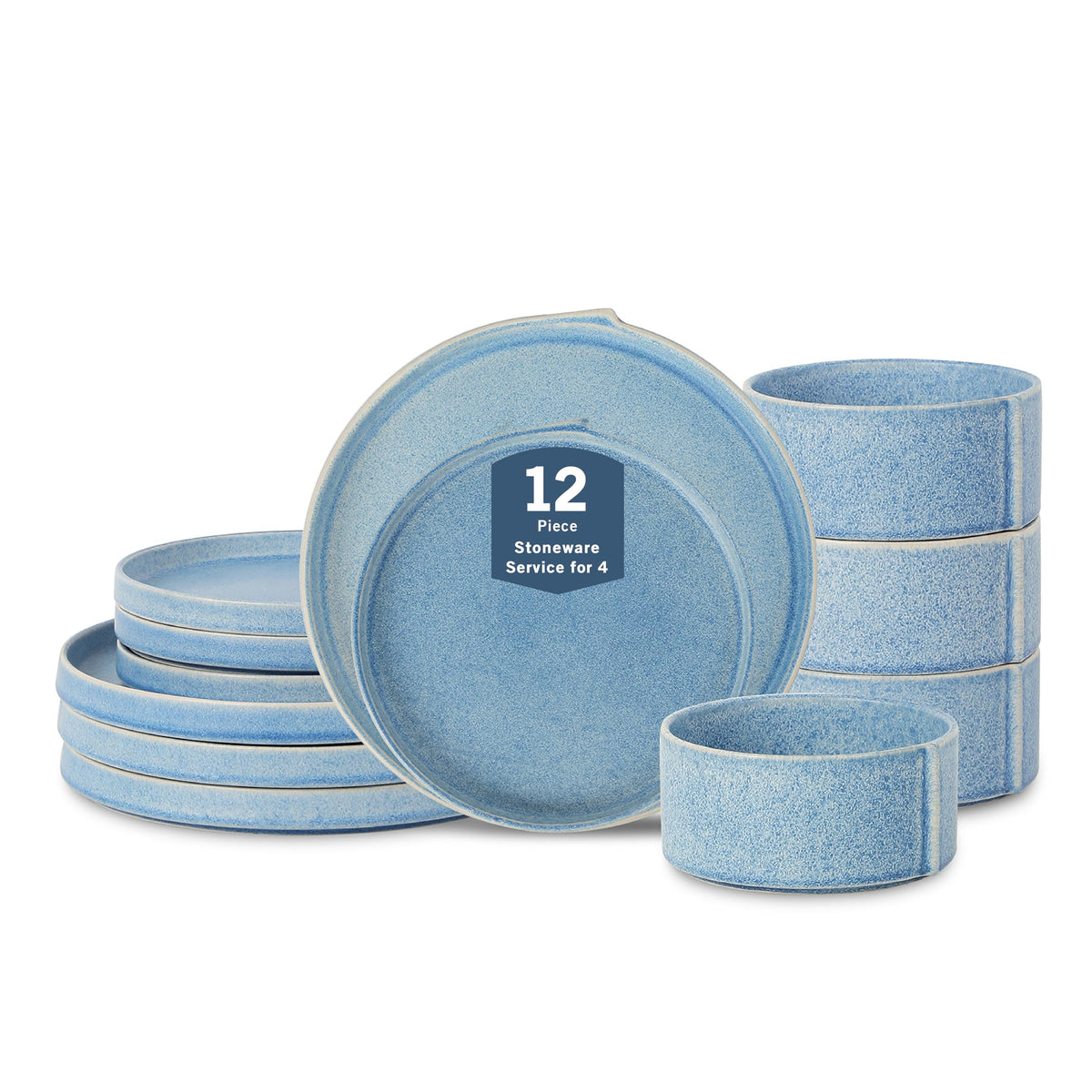 Stone Lain Bao 4-Piece Salad Plate Set Stoneware, Beige