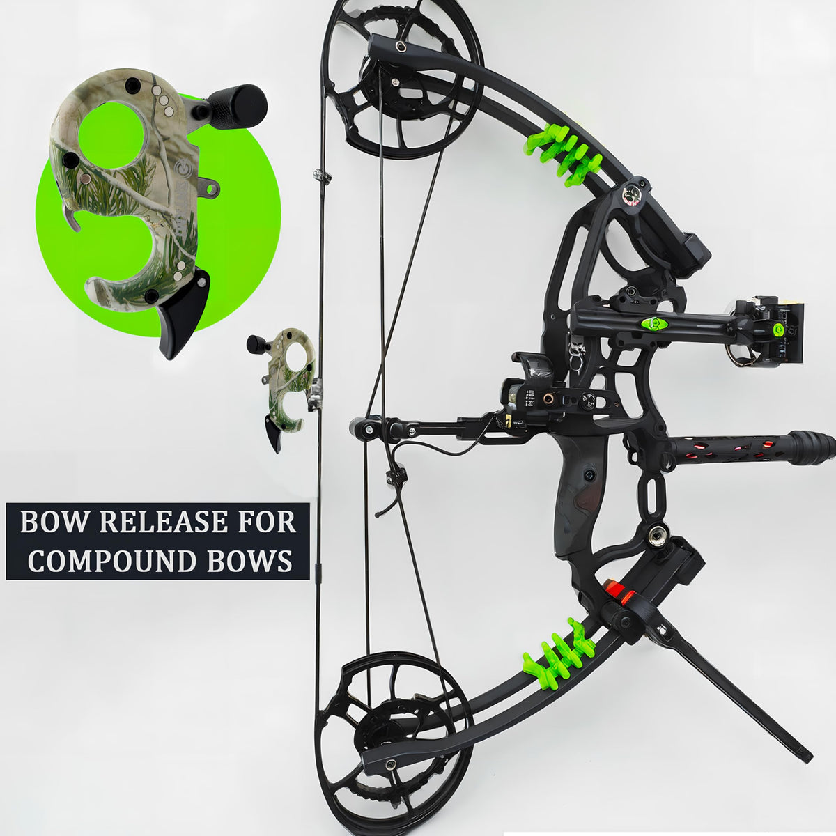 sntxmy Bow Release for Compound Bow, Archery Release Aids, Compound Bow Trigger Release, Button Thumb Release. (2 or 3 Finger Bow Release, Camo)