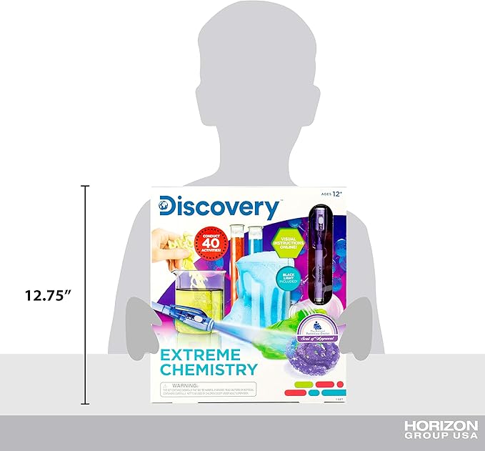 Discovery Extreme Chemistry STEM Science Kit, At-Home STEM Kits For Kids, Chemistry Experiments, Chemistry Activities for Birthday Parties, Sleepovers, Science Set For Kids Ages 8, 9, 10