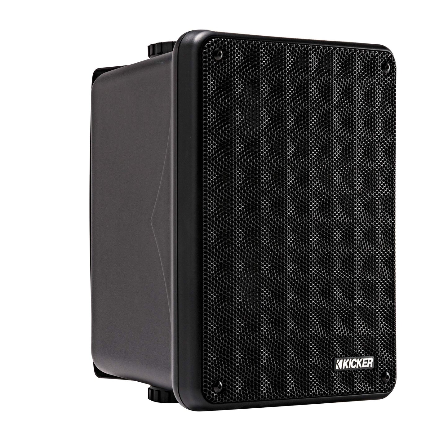 Kicker KB6B 2-Way Full Range Indoor Outdoor Speakers (Pair) Weatherproof Speakers for Patio Garage Poolside in-Home, 6.5 inch woofer, 2x5 inch Horn Tweeter Black