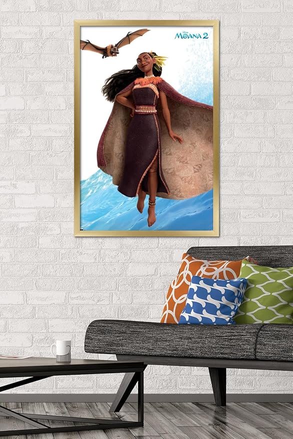Trends International Disney Moana 2 - Matangi Wall Poster, 34L x 22.4W, Gold Framed Version
