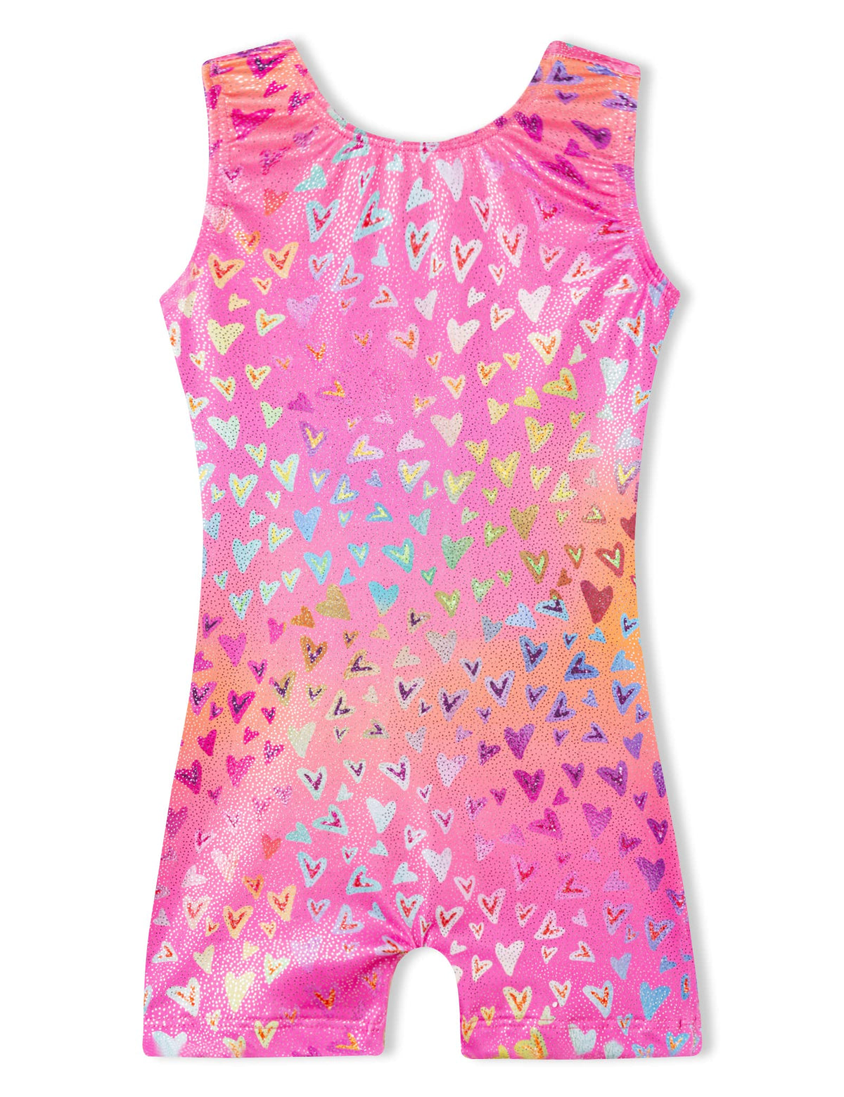 Domusgo Toddler Girls Gymnastics Leotards Size 1t 2t Sparkly Pink Nenon Love Heart Biketard with Shorts