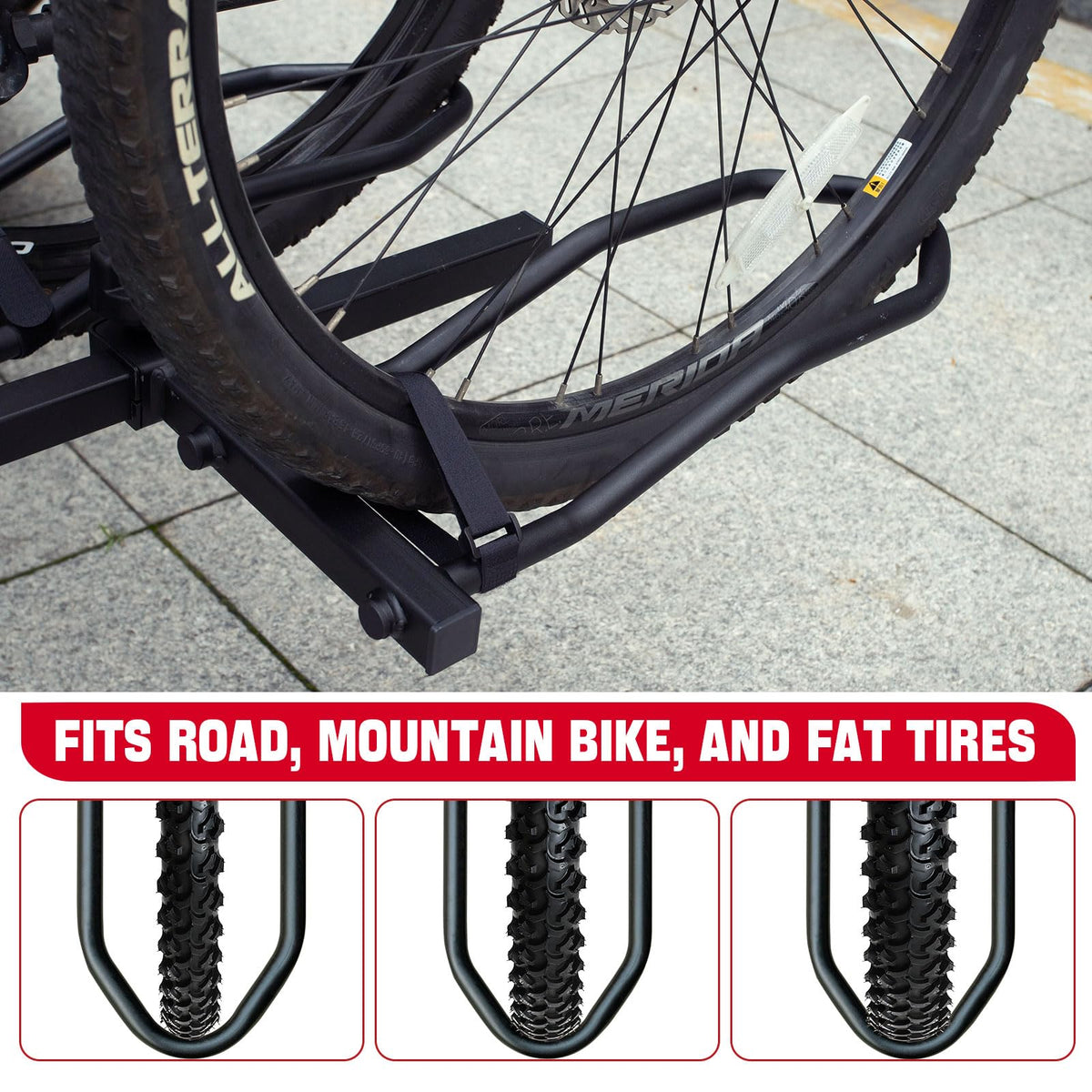 Platform Bike Rack Hitch Mount for 2 Bikes - Foldable Ebike Rack Fit Fat Tire Up to 200 lbs - Bicycle Car Racks for SUV, Truck, RV, Electric Bike Carrier for Tow Trailer with 2 Inch Receiver