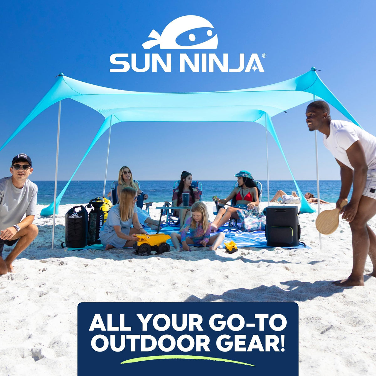 SUN NINJA Wetsuit Changing Mat - Waterproof Beach Changing Mat and Dry Bag Combo, Keeps your Car Clean & Dry and Surf Gear Protected, Beach & Surfing Accessories and Gifts