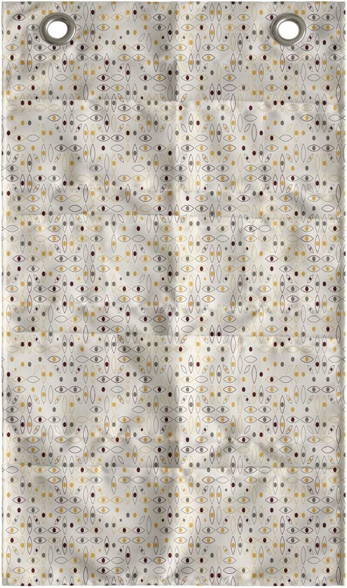 Ambesonne Abstract Hanging Pocket Organizer, Geometric Eye Motifs or Circular Mini, Printed Polyester Storage Bag with Pockets, 21" x 31", Eggshell Maroon