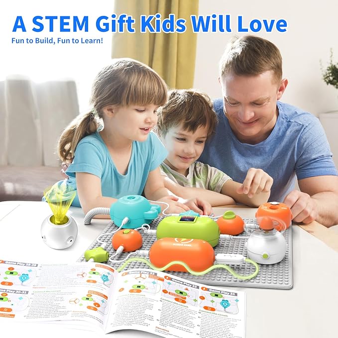 STEM Science Kit for Kids - Electronics Exploration Educational Toy, 31 Circuit Parts & 300+ Projects, No Soldering Needed, Toddler Coding Experiment Gifts for Boys Girls Ages 3-12