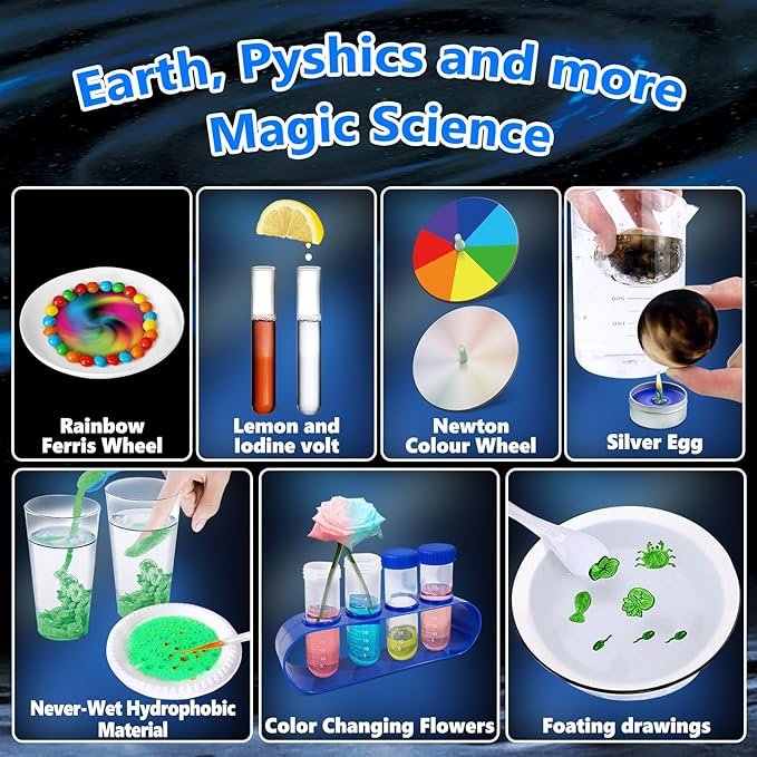 UNGLINGA 250+ Science Experiments Kits for Kids, Boys Girls Toys Birthday Gifts Ideas, Chemistry Set, S.T.E.M Educational Project, Volcano Scientist Kit