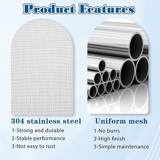 6 Pcs Stainless Steel Wire Mesh Sheet 20 Mesh Air Vent Fine Meshs 1mm Hole