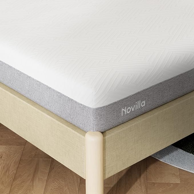 Novilla 8-Inch Gel Memory Foam Queen Size Mattress for Pressure Relief, Enhanced Support & Plush Comfort, Queen Bed in a Box, Bliss