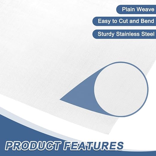 uxcell 2Pcs 150 Mesh 39" x 10" Woven Wire Mesh, 316 Stainless Steel Air Vent