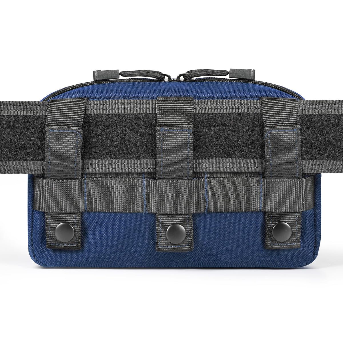 FRTKK Tactical Molle Admin Pouch Utility Laser Cut EDC Tool Pouch Bag Horizontal Modular Pouches Include US Flag Patch and Keychain (Blue)