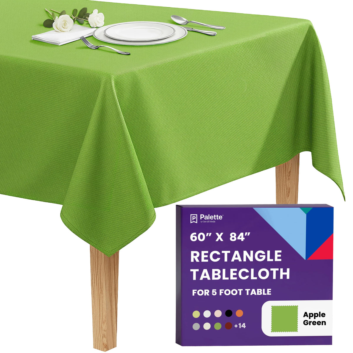 Gee Di Moda Rectangle Tablecloth - 60 x 126 Inch Black Table Cloth for 8 Foot Rectangle Tables - Heavy Duty Washable Fabric - for Holiday Party, Dinner, Weddings, Baby Shower & Events