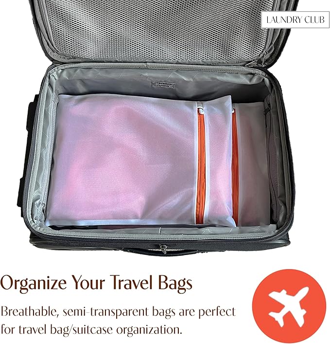 3 Pack Mesh Laundry Bags for Delicates 16inx20in (40cmx50cm), Dryer Safe, Breathable Fine Net, Sturdy Anti-Rust Zipper, Mesh Laundry Bags for Lingerie, Bra, Underwear, Sneakers, Socks, Laundry Club™