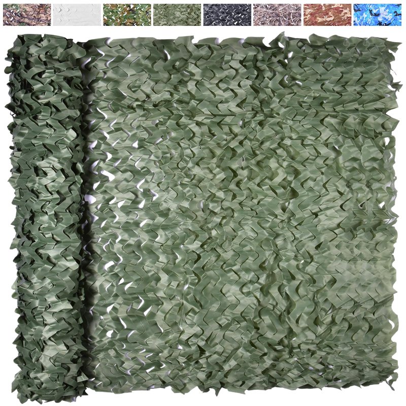 Yeacool Camo Netting Camouflage Netting Camo Blind Army Net Sunshade Mesh for Hunting Military Decorations Party Shooting Outdoor(Dark Green, 6.5ftx4.9ft, 2m*1.5m)