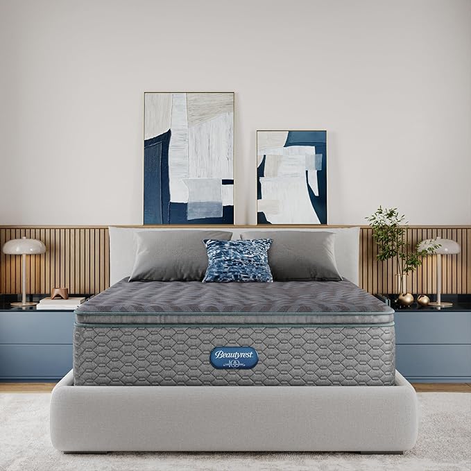 Beautyrest Days End Medium Firm Pillow Top 14.75" Mattress - Twin XL - Cooling Tech, Supportive Durable Pocketed Coils, Pressure Relief, Motion Separation; 100 Night Sleep Trial and 10 Year Warranty