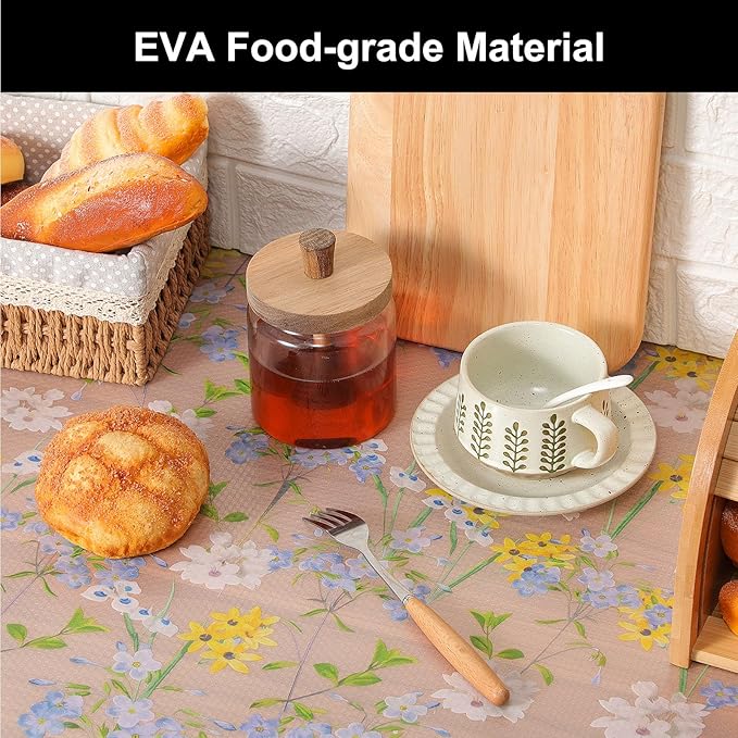 Cooyes Shelf Liner – Premium Non-Adhesive Cabinet & Drawer Liner for Kitchen – Waterproof Shelf Paper with Modern Pattern – Durable EVA Cabinet Mat – Easy to Cut （17.5" W x 197" L）