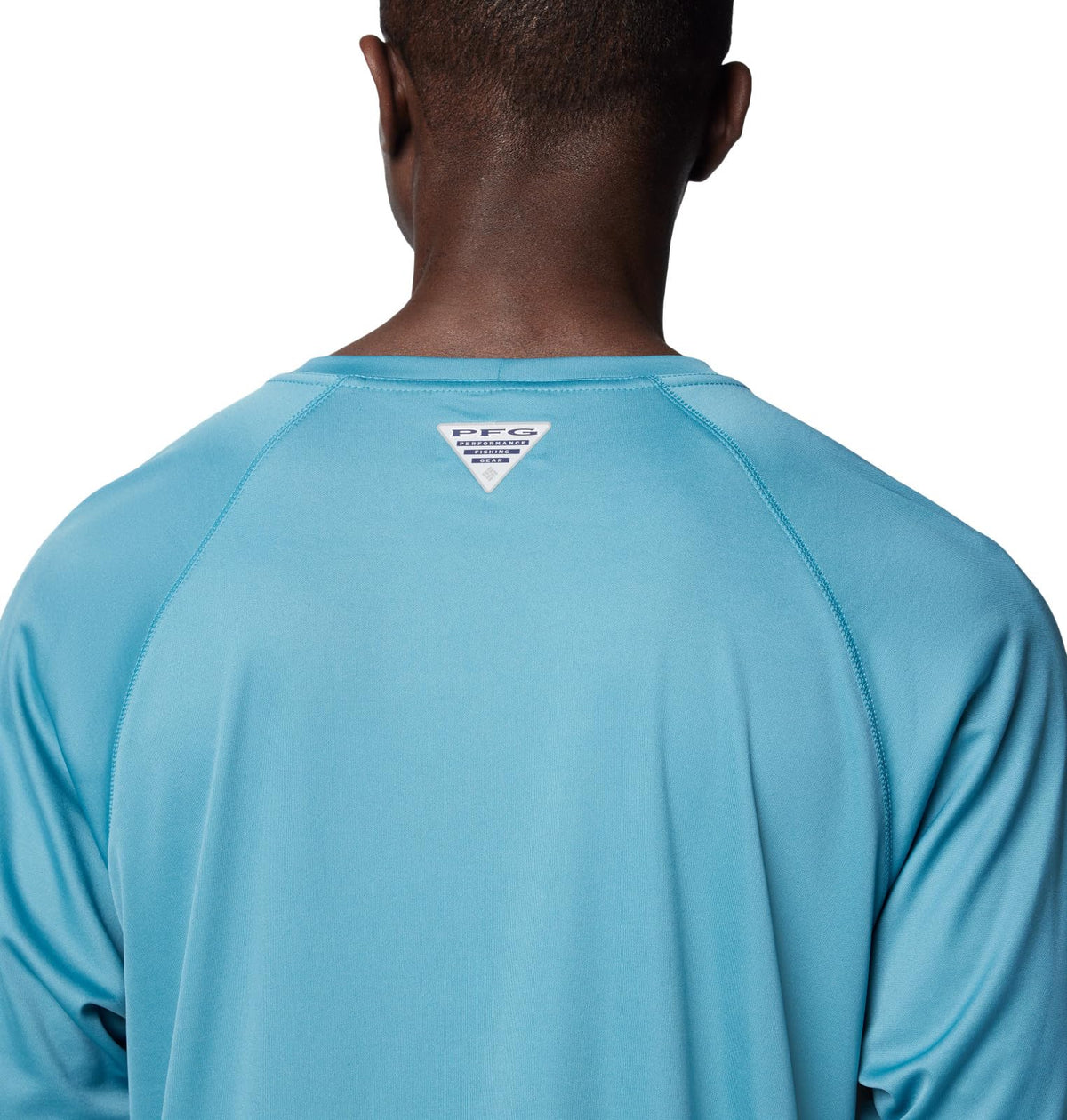 Columbia Men's Terminal Tackle Long Sleeve Fishing Shirt, Canyon Blue/ICY Morn Logo, Small