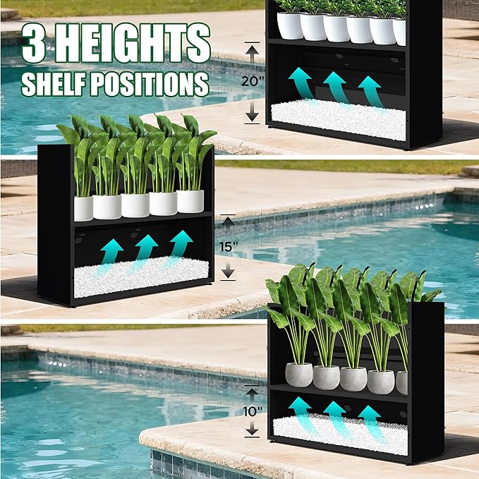 Large Metal Planter Box for Outdoor 38"Lx13"Wx30"H, Tall Rectangular Planters for Outdoor Patio/Porch/Cafe, All-Weather Durable Galvanized Steel, Modern Design for Plants, Flower,Garden, Black
