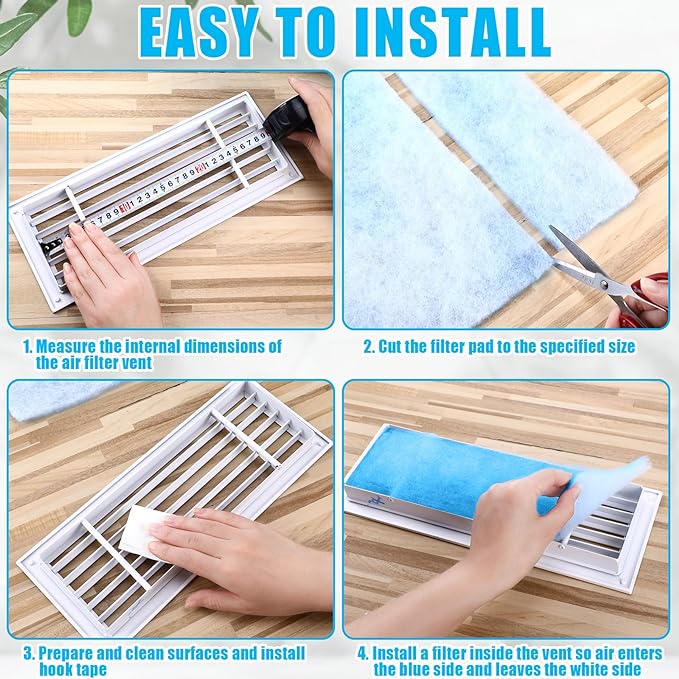 Frienda 12 x 120 Inch Merv 6 Reusable Air Vent Filter Cut to Size Electrostatic