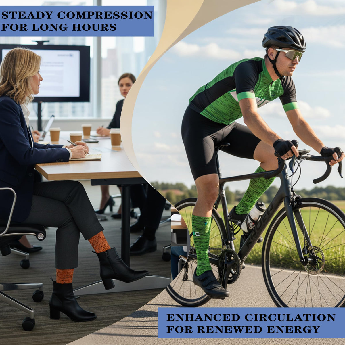 Graduated Medical Copper Compression Socks for Men & Women Circulation 8 Pairs 20-30mmHg - Best for Running Athletic Cycling