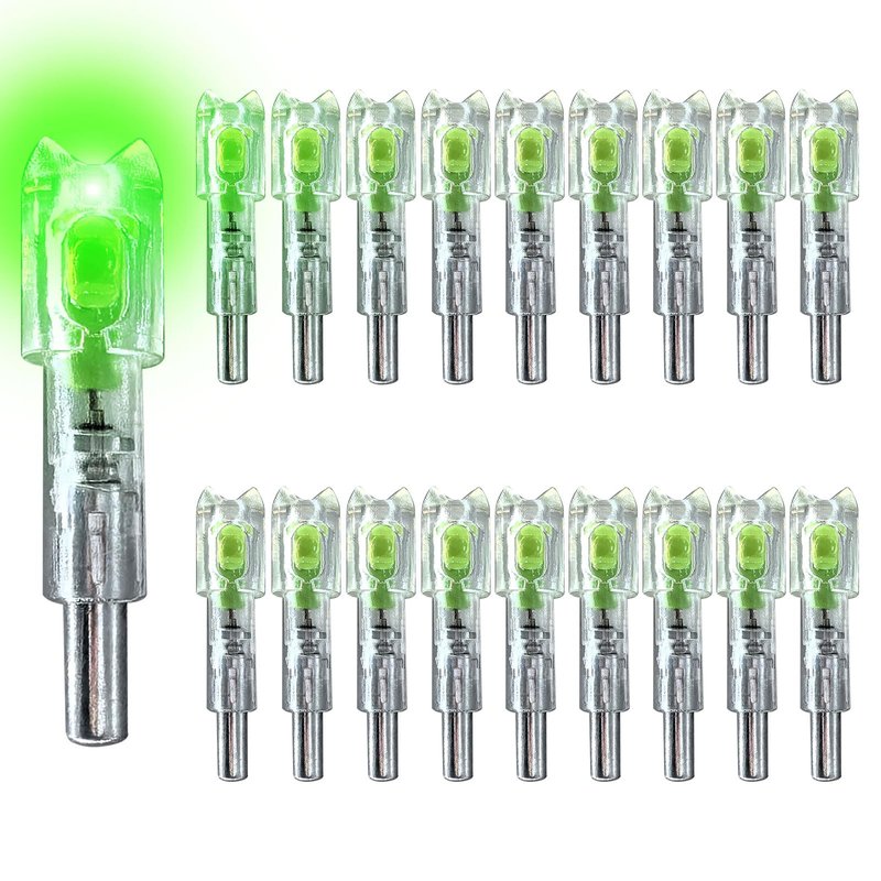xxiaojun 18PCS Lighted Nocks for Crossbow Arrows with .252 .285 .297 .300 .305 Inside Diameter,High Visibility Led Arrow Nocks,Half-Moon Light up Knocks for Archery Hunting.