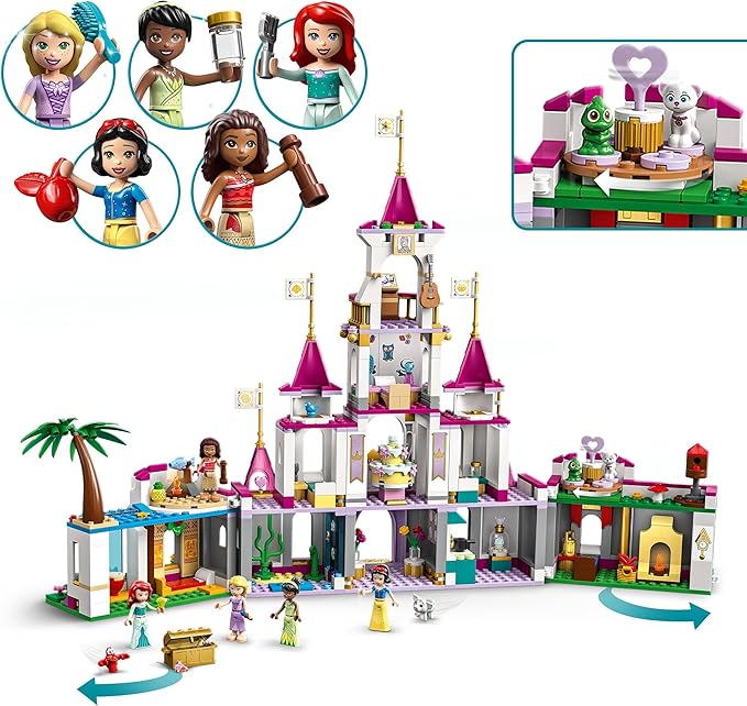 LEGO Disney Princess Ultimate Adventure Castle 43205 Building Toy with 5 Princess Mini-Dolls Including Ariel, Rapunzel and Snow White(Packaging May Vary)