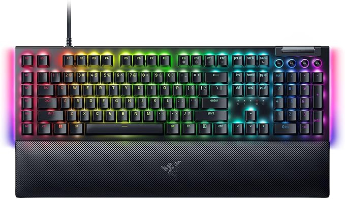 Razer BlackWidow V4 Mechanical Gaming Keyboard: Green Switches Tactile & Clicky - Chroma RGB - 6 Dedicated Macro Keys - Magnetic Wrist Rest- Multi-Function Roller &Media Keys (Renewed)