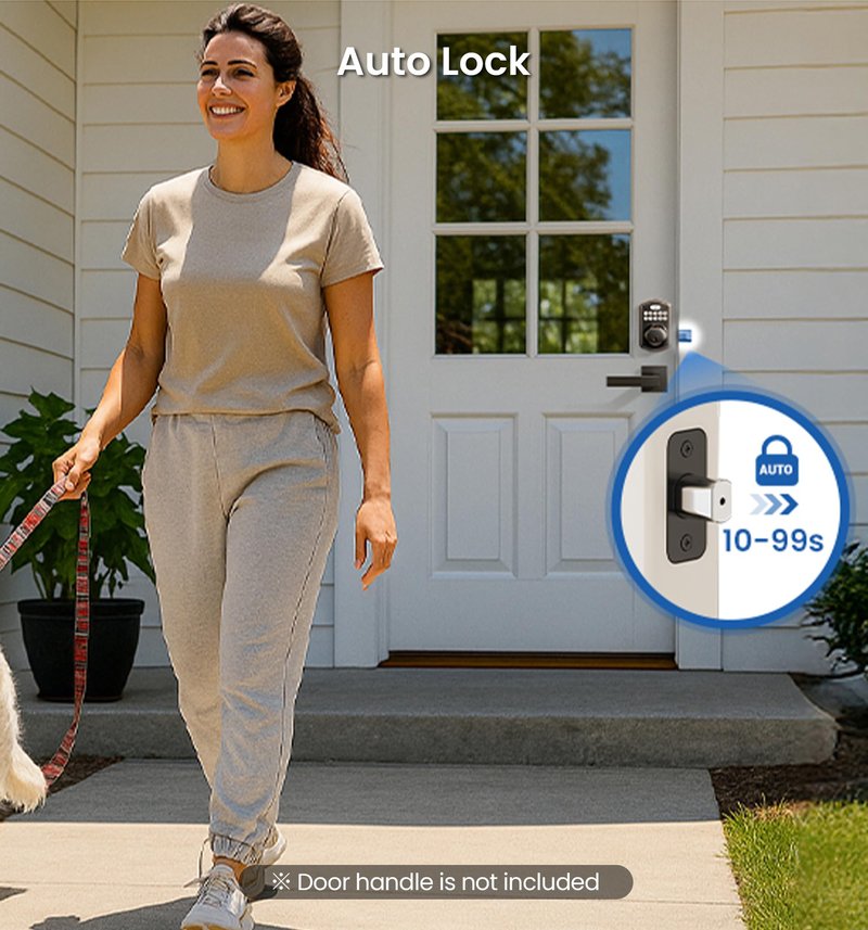 Veise KS02A Fingerprint Keyless Entry Door Lock, Auto Lock, Electronic Keypad Deadbolt for Front Door, Biometric, Anti-Peeping Password, Easy Install, Oil Rubbed Bronze