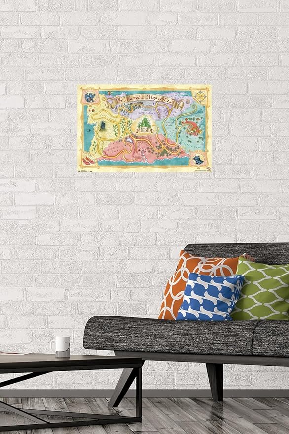 The Wizard Of Oz - Map Wall Poster, 22.4L" x 14.7W", Premium Unframed Version