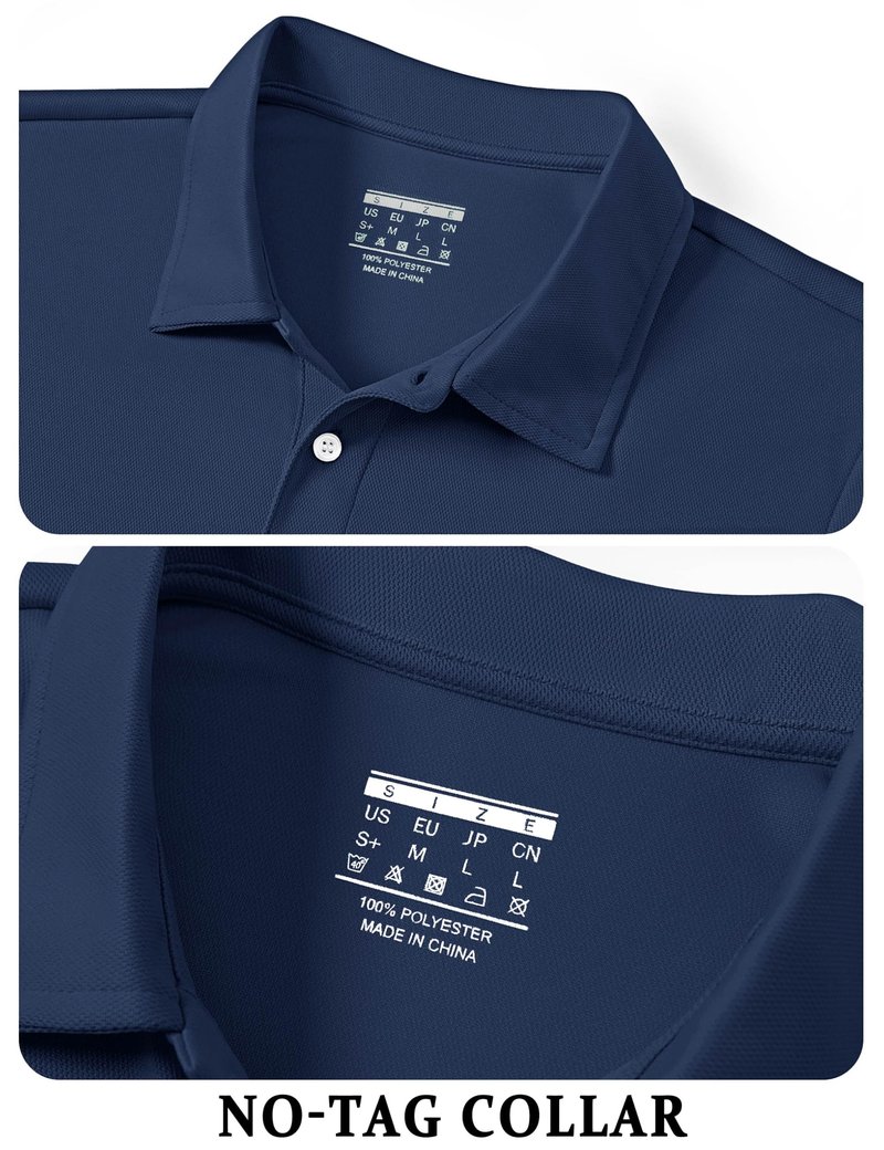 TACVASEN Mens Golf Shirt Dry Fit Mens Polo Shirts Short Sleeve Performance Golf Polos for Men with Collar Work Shirts Navy, S