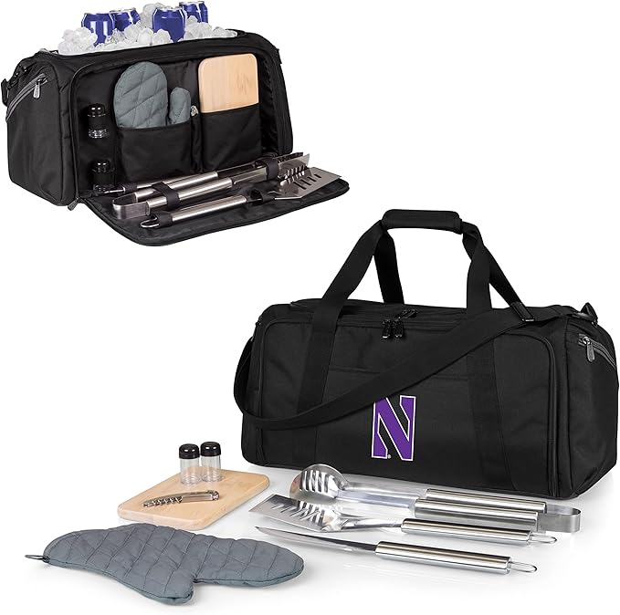 PICNIC TIME NCAA BBQ Kit Cooler Tote with Barbecue & Accessories