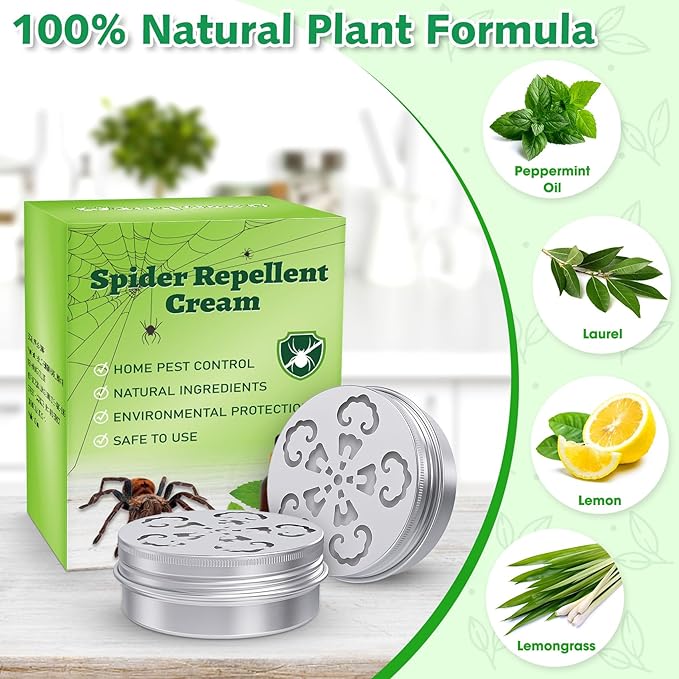 4 Pack Spider Repellent Indoor for Car Engines, Peppermint Oil, Naturally Spider Killer and No-Toxic Stay Away Spider Traps Indoor, Rat, Roach, Mosquito, Bugs & Other Pest Stay Away Spider Spray